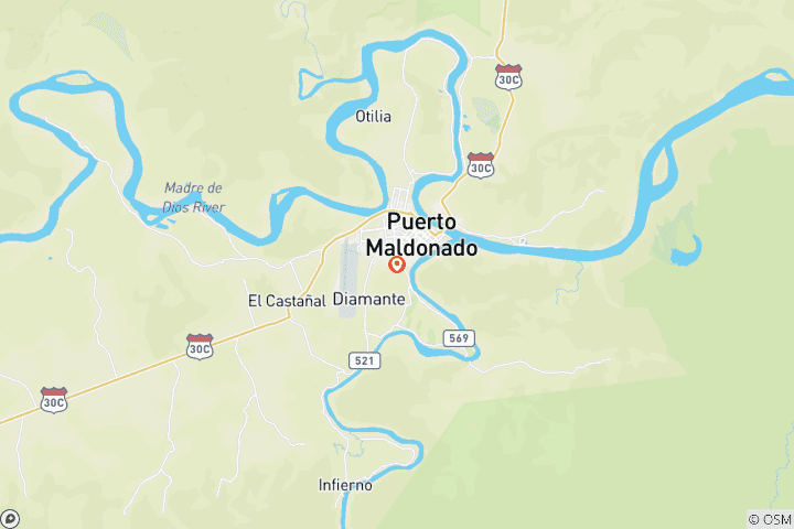 Mapa de Perú: Escapada corta a la selva amazónica (1 destino, 1 destination)