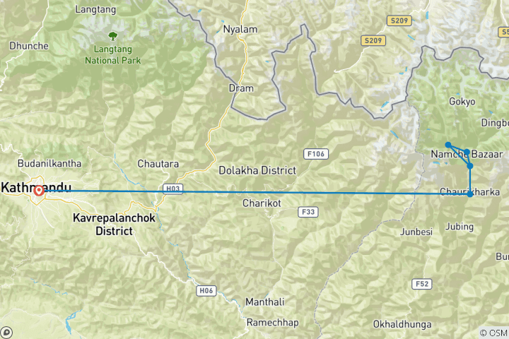 Karte von Kongde Everest Trekking Tour - 10 Tage