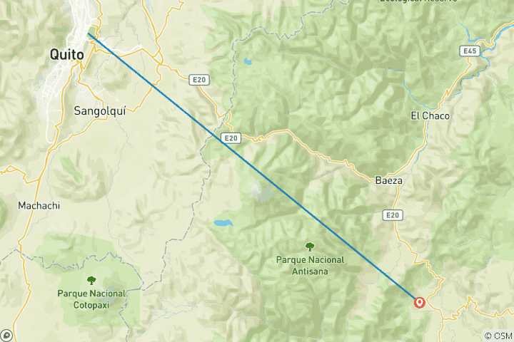Carte du circuit Circuit de 4 jours à la découverte de l'Amazonie équatorienne au départ de Quito