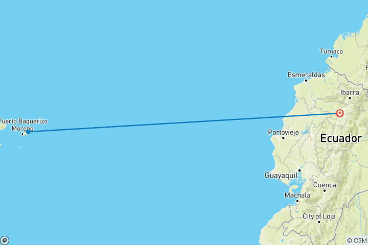 Map of 7 Day Budget Galapagos Islands Tour: San Cristóbal Adventure