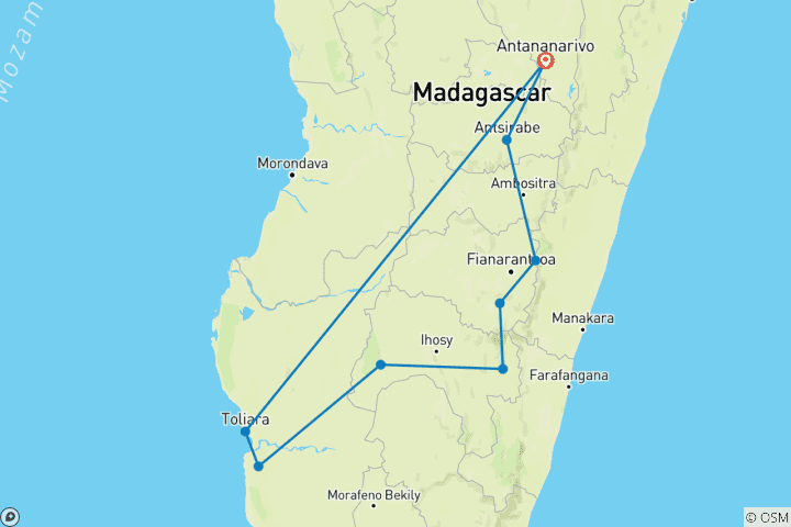Karte von Ring-Schwanz-Lemuren von Madagaskar