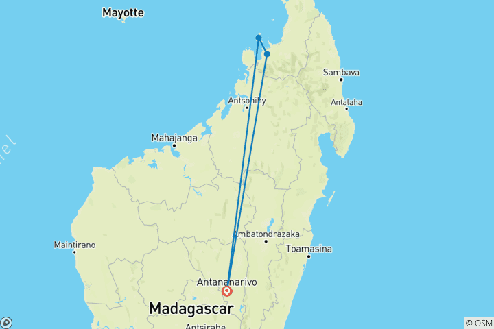 Karte von Madagaskars paradisischer Nordwesten