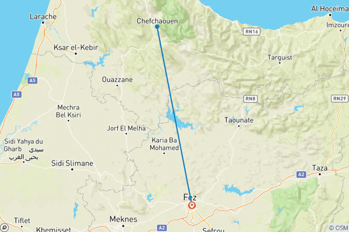 Carte du circuit Excursion d'une journée à Chefchaouen au départ de Fès