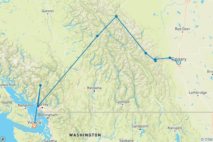 Mapa de Calgary Stampede Rockies Calgary → Victoria (2027)