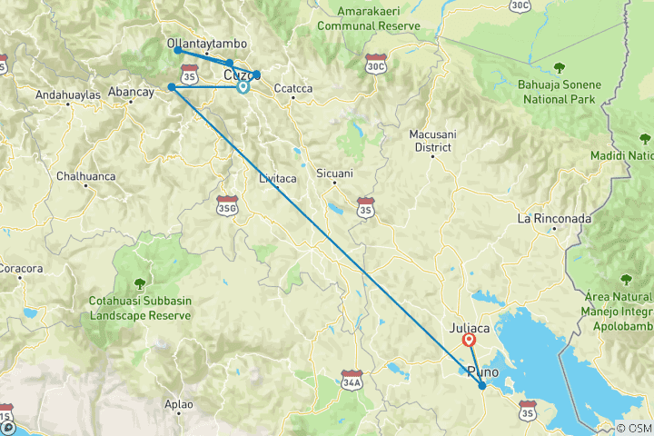 Karte von Maßgeschneiderte 8 Tage Peru - PaarReise & Machu Picchu, (Privat)