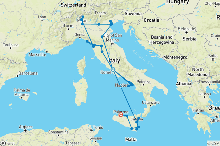 Carte du circuit L'Italie ultime (Classique)