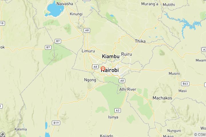 Carte du circuit Safari au lever du soleil dans le parc national de Nairobi - circuit en jeep ouverte<br />