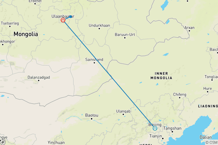 Map of Tailor-Made 10 Days China & Mongolia Tour, Private Guide & Driver