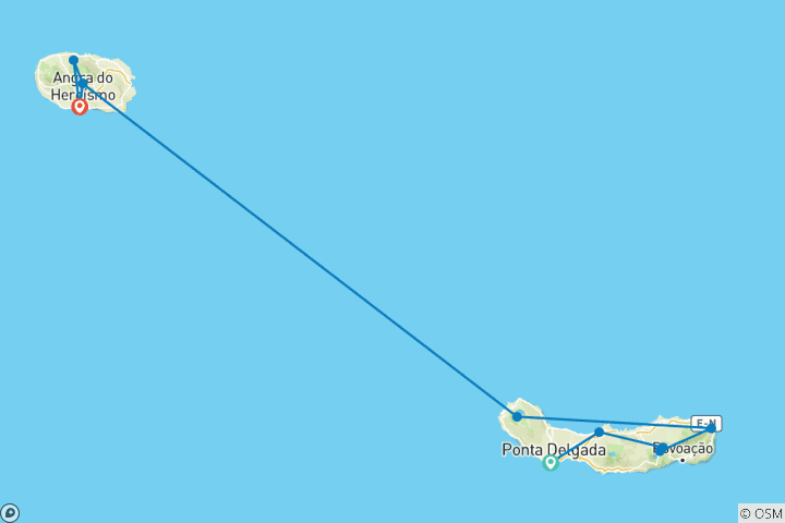 Carte du circuit Trek aux Açores