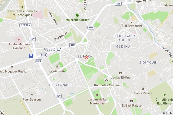 Carte du circuit Expérience d'une demi-journée à Agafay : aventure en quad et balade à dos de chameau au coucher du soleil