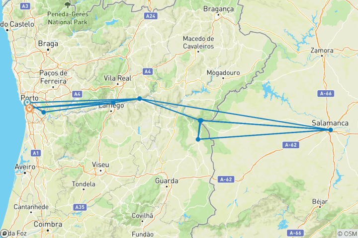 Carte du circuit Expérience Douro 2027
