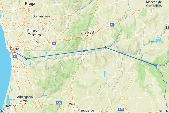 Carte du circuit Expérience Douro 2026