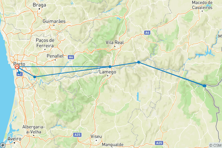 Carte du circuit Expérience Douro 2027