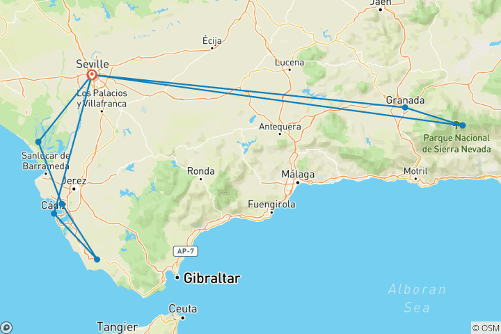Map of Amazing Andalusia: Enchanting Villages, Traditional Architecture, and Fabulous Cuisine (port-to-port cruise)