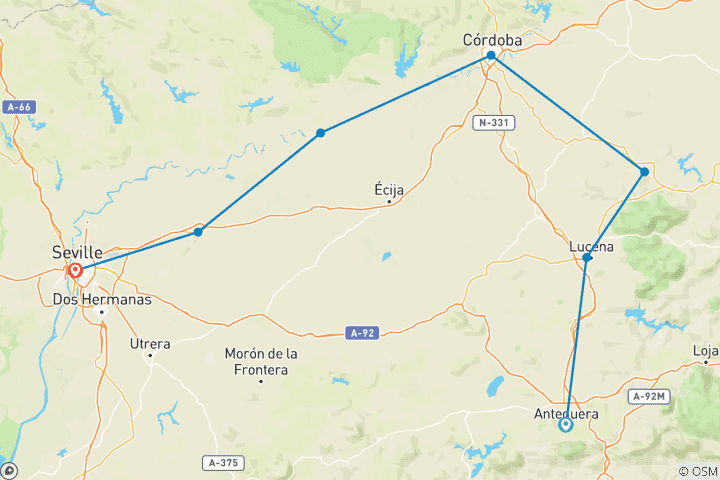 Karte von Andalusien - 1001 Nacht im Abendland (8 Tage)