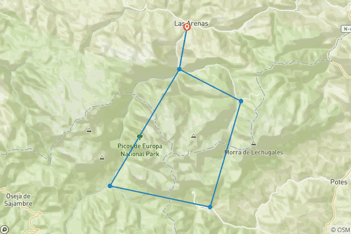 Karte von Spanien - Picos de Europa 8 Tage (8 Tage)