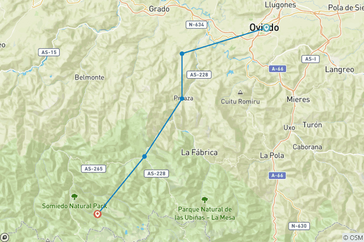 Carte du circuit Espagne - Asturies et Somiedo (8 jours)