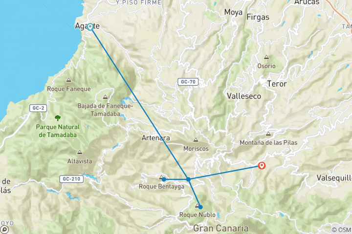 Map of Gran Canaria - Hiking on the miniature continent (8 days)
