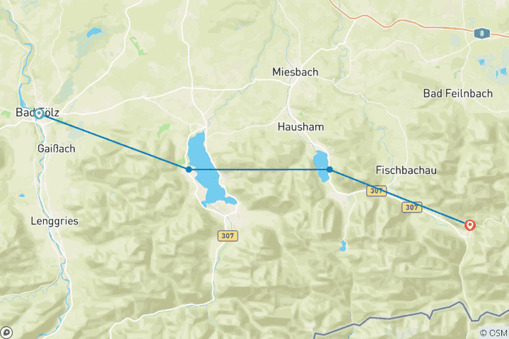 Carte du circuit Les Alpes et les lacs de Bavière 8 jours (8 jours)