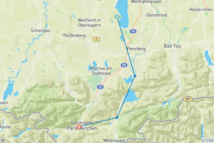 Carte du circuit De Munich à Garmisch - 4 jours (4 jours)