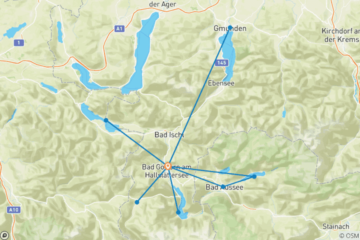 Carte du circuit Voyage en étoile Salzkammergut (7 jours)