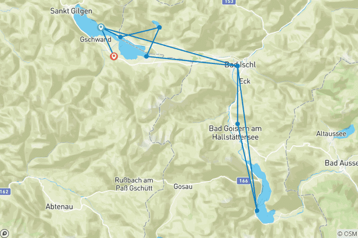 Kaart van Heerlijk wandelen in het charmante Salzkammergut – 5 dagen