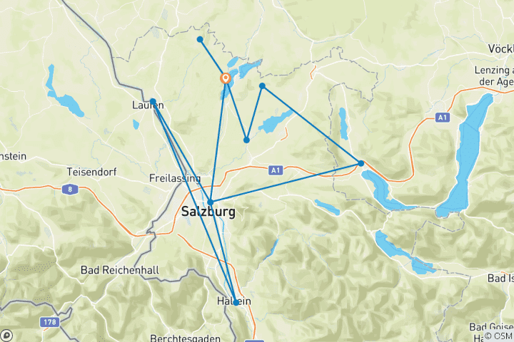 Carte du circuit Salzburger Seenland Sternfahrt (7 jours)