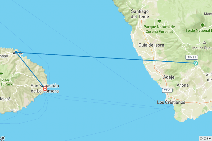 Map of Hike Tenerife & La Gomera in 8 Days