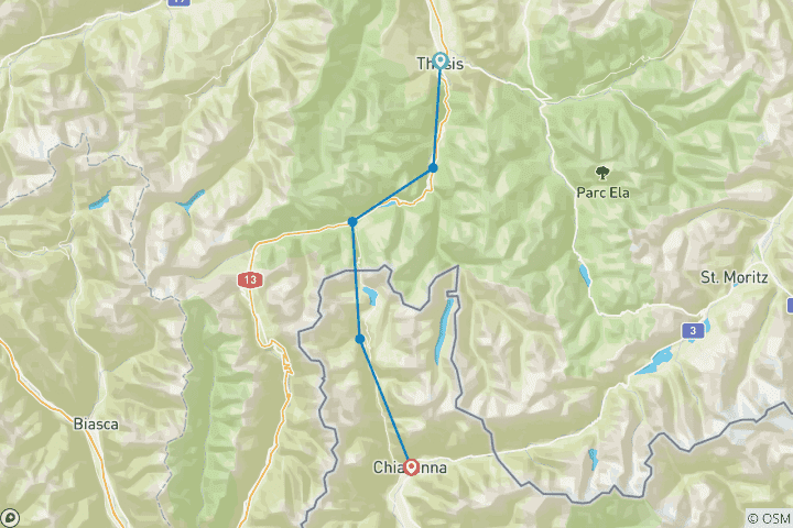 Karte von Via Spluga (7 Tage)