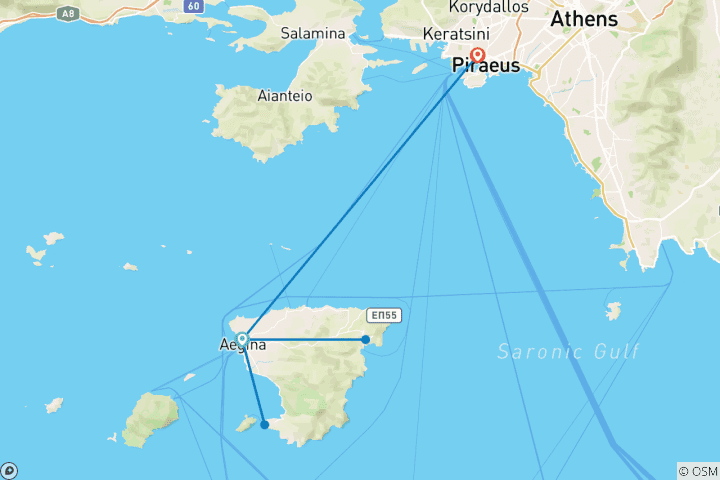 Carte du circuit Grèce - L'île d'Égine (4 jours)