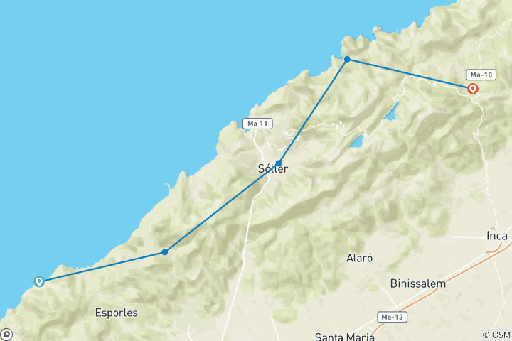 Map of Hiking Mallorca's Smuggler Trail Ruta del Contraban - 7 days