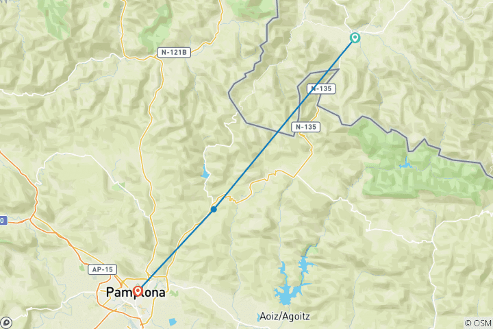 Carte du circuit Chemin de Saint-Jacques - Chemin français : St. Jean-Pamplona - 6 jours (6 jours)