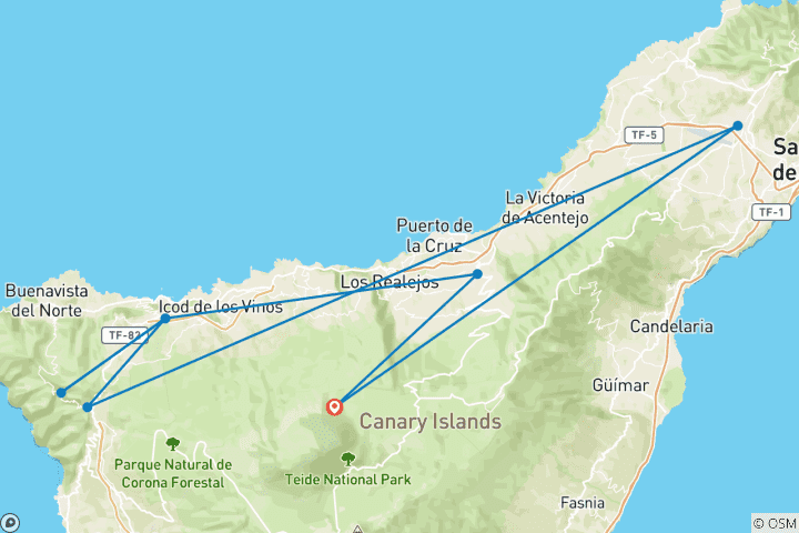 Carte du circuit Tenerife - Beauté volcanique (8 jours)