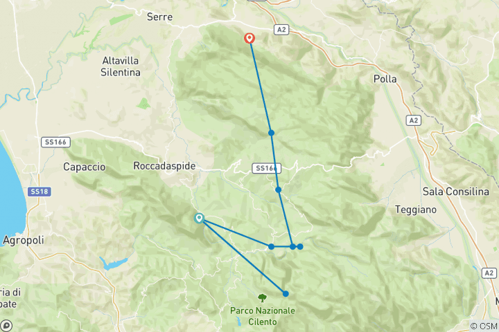 Karte von Im Herzen des Cilento Nationalparks 9 Tage