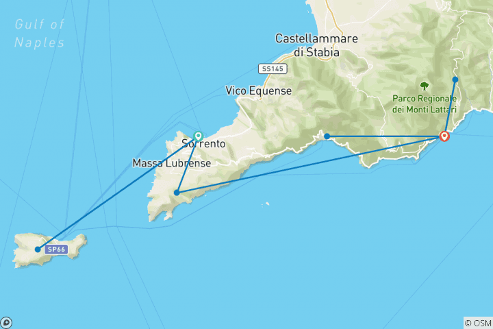 Karte von Amalfiküste und Capri (8 Tage)