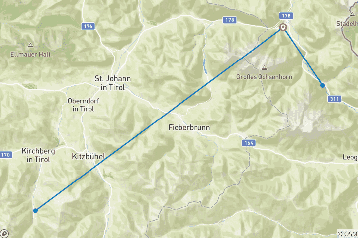 Kaart van Wandelen in de Kalkalpen van Salzburg (7 dagen)