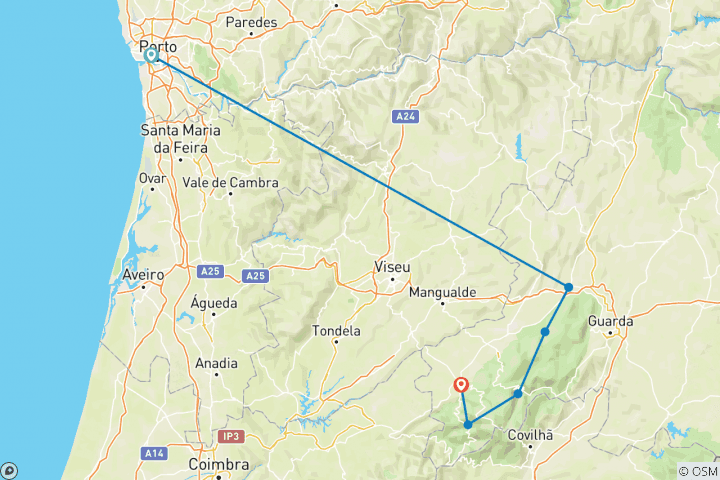 Map of Portugal individuell - Der Naturpark "Serra da Estrela" (8 Tage)