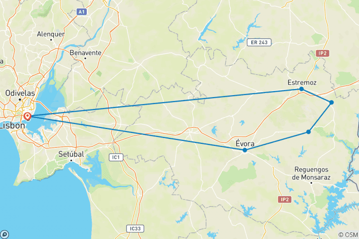 Kaart van Portugal individueel - in het gouden land van de Alentejo (7 dagen)