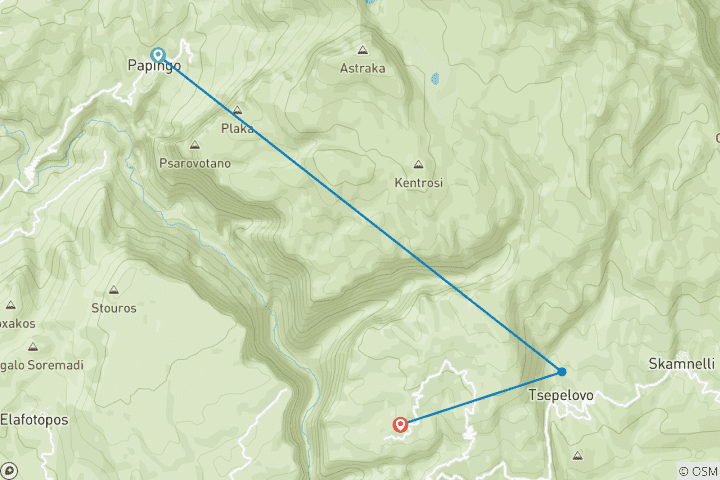 Map of Zagori: Astrakas Trekking (6 days)