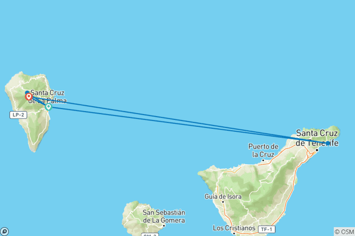 Carte du circuit Randonnée sportive à La Palma (8 jours)