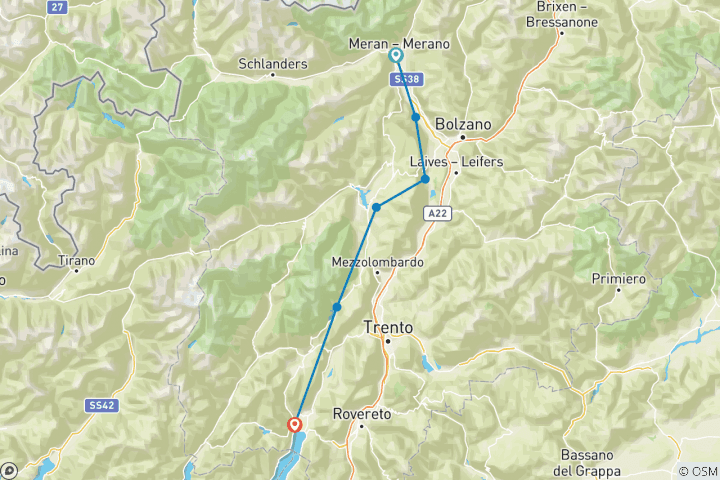 Map of Von Meran zum Gardasee 8 Tage - mit Charme (8 Tage)