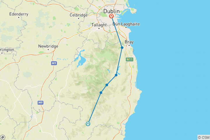 Carte du circuit Irlande - Chemin de Wicklow - 8 jours (8 jours)