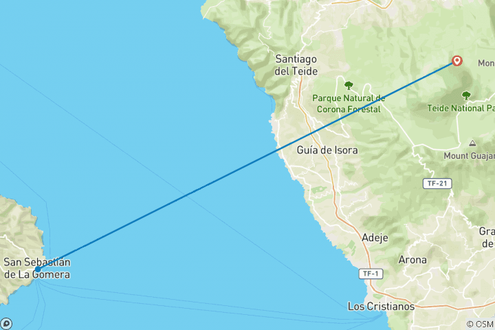 Carte du circuit Randonnée sportive à La Gomera (8 jours)