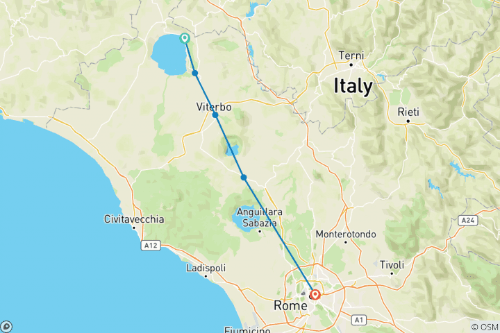 Map of The road to Rome - Via Francigena from Bolsena to Rome (9 days)
