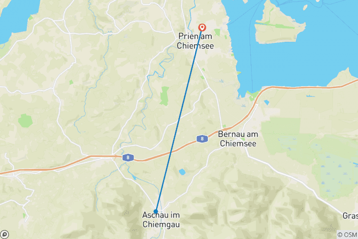 Karte von Silvester am Chiemsee-Winterwandern auf den Spuren des Märchenkönigs (7 Tage)