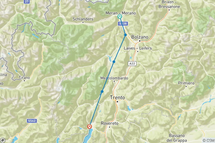Map of Von Meran zum Gardasee 8 Tage (8 Tage)