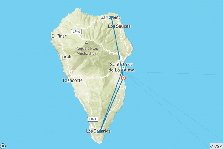 Map of Walk La Palma's Highlights (8 days)