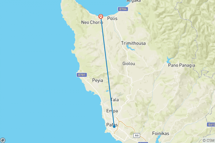 Karte von Silvester auf Zypern, der Insel der Aphrodite (8 Tage)