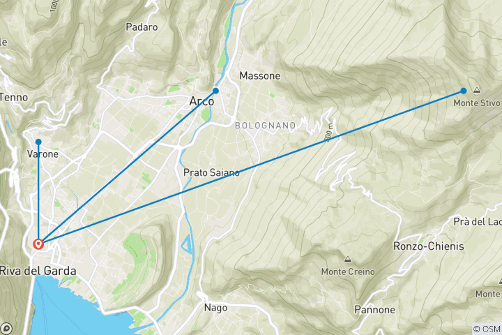 Karte von Highlights am Gardasee erwandern (7 Tage)