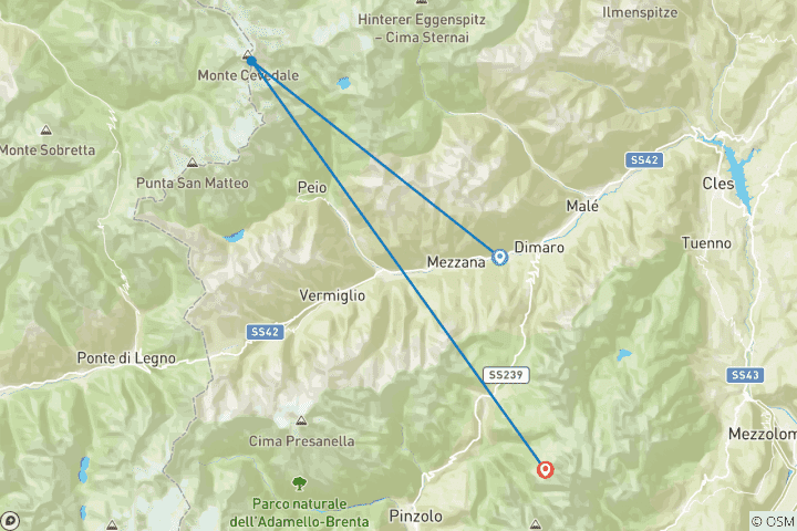 Karte von Wandern und Wellness im Val di Sole - genussvoll, naturnah & erholsam (7 Tage)